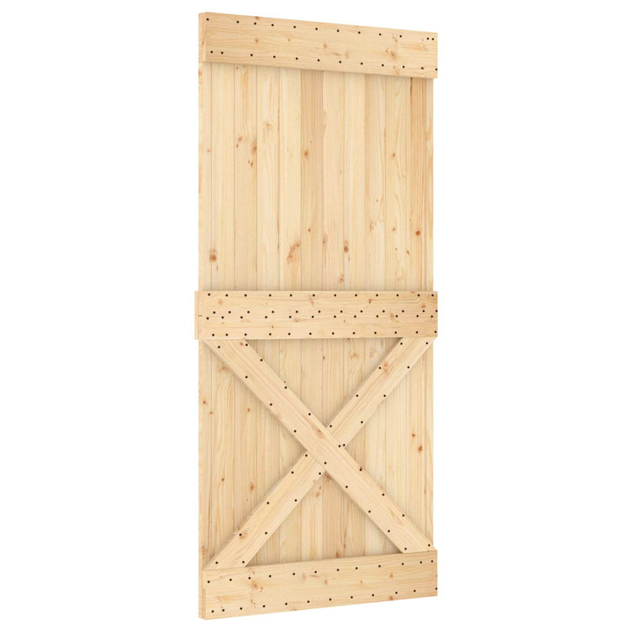 Schuifdeur NARVIK Naturel en Zwart 95 x 210 cm (213,5 cm)