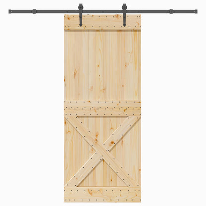 Schuifdeur NARVIK Naturel en Zwart 95 x 210 cm (213,5 cm)