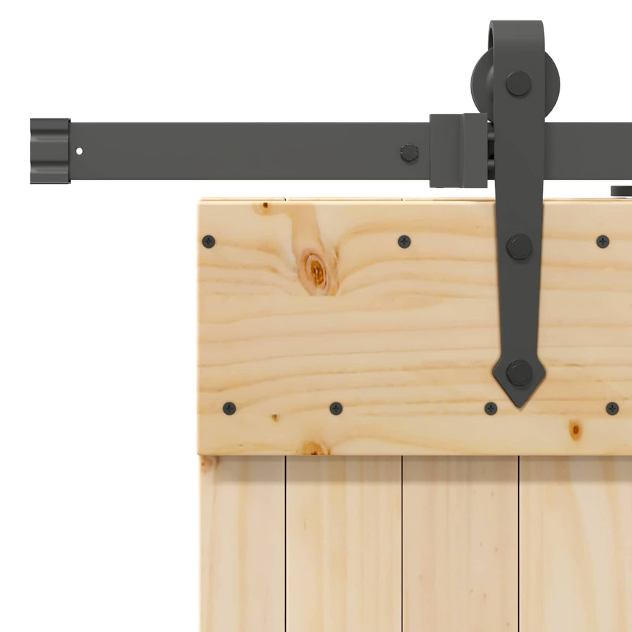 Schuifdeur NARVIK Naturel en Zwart 100 x 210 cm (213,5 cm)