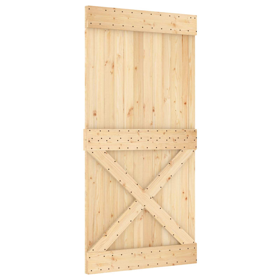 Schuifdeur NARVIK Naturel en Zwart 100 x 210 cm (213,5 cm)