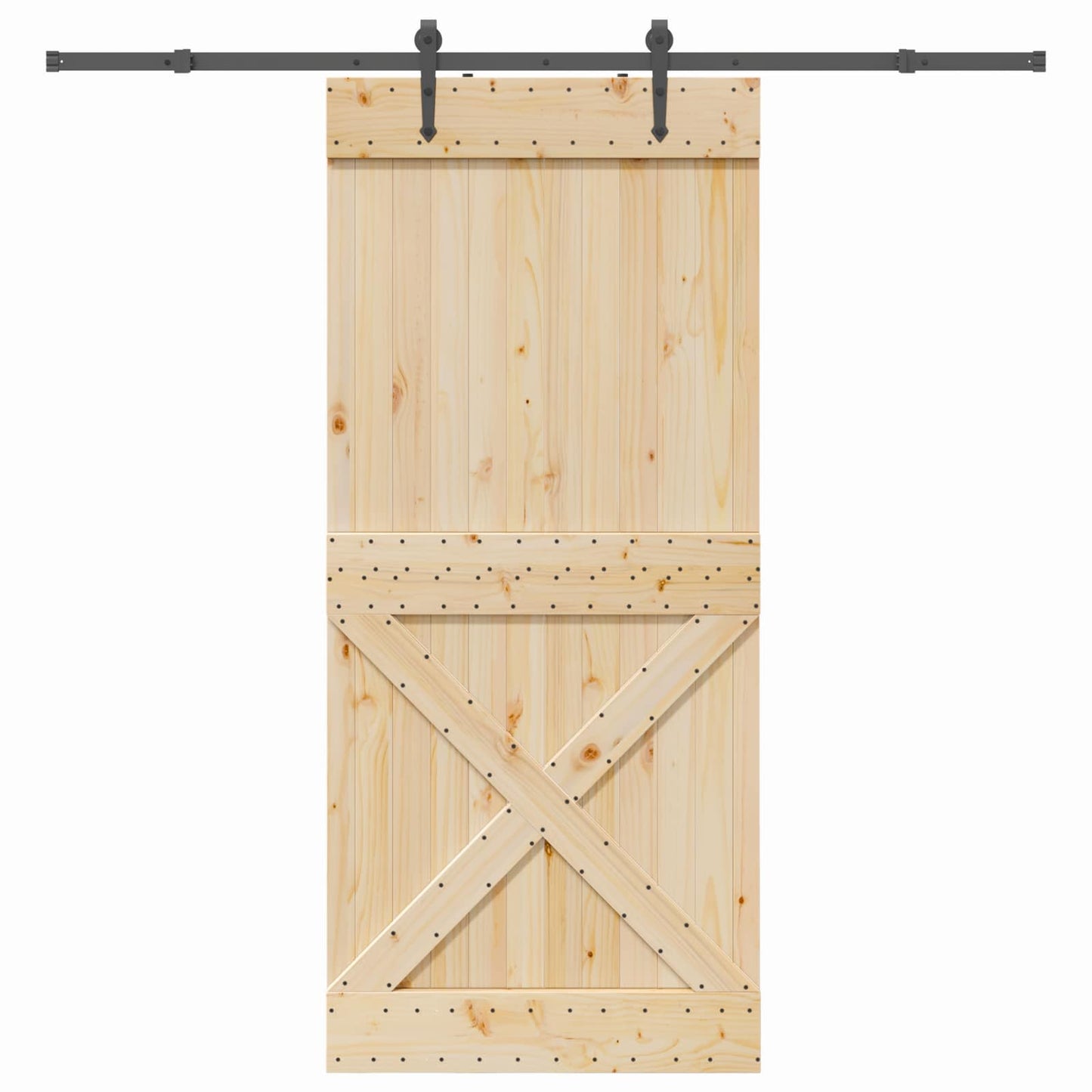Schuifdeur NARVIK Naturel en Zwart 100 x 210 cm (213,5 cm)