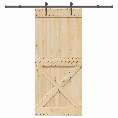 Schuifdeur NARVIK Naturel en Zwart 100 x 210 cm (213,5 cm)