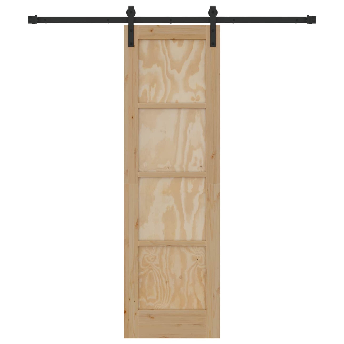 Schuifdeur Naturel en Zwart 61 x 198,5 cm Massief grenenhout
