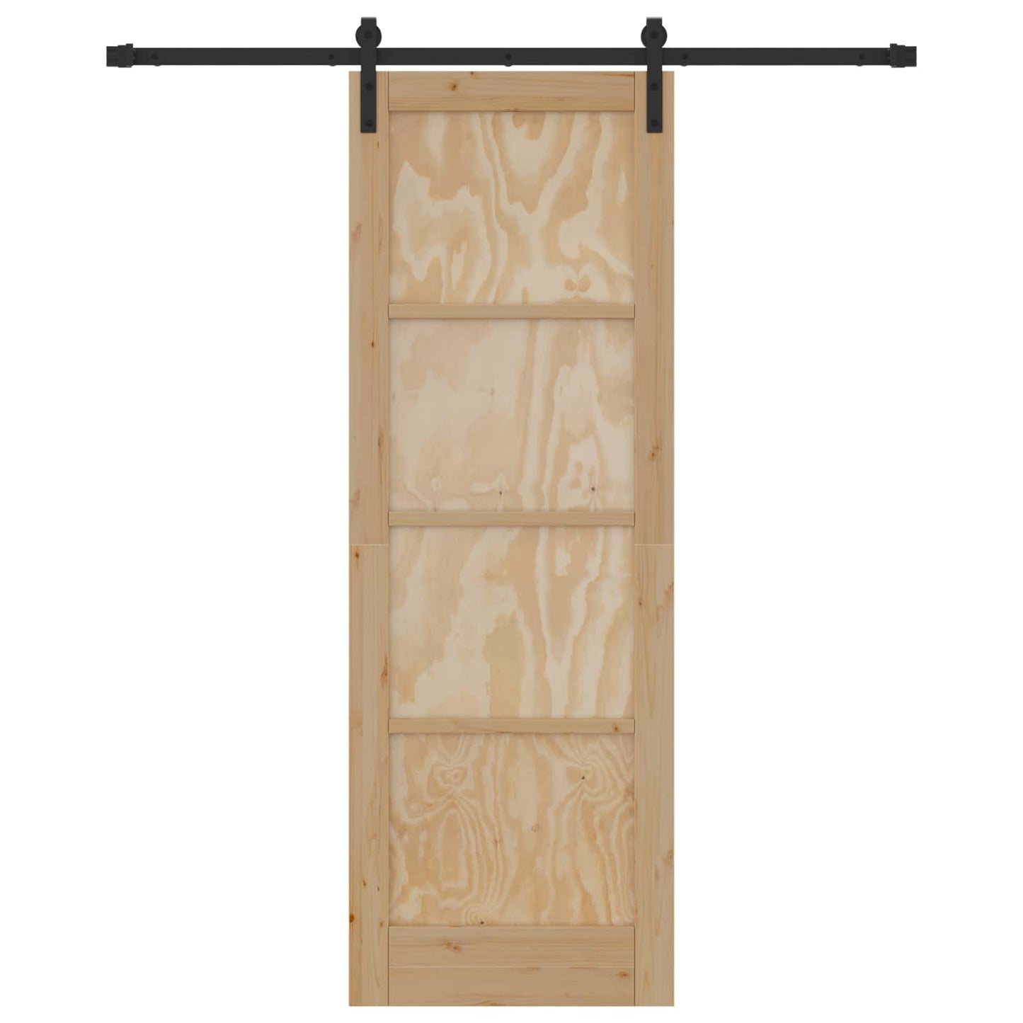 Schuifdeur Naturel en Zwart 73,5 x 211 cm Massief grenenhout
