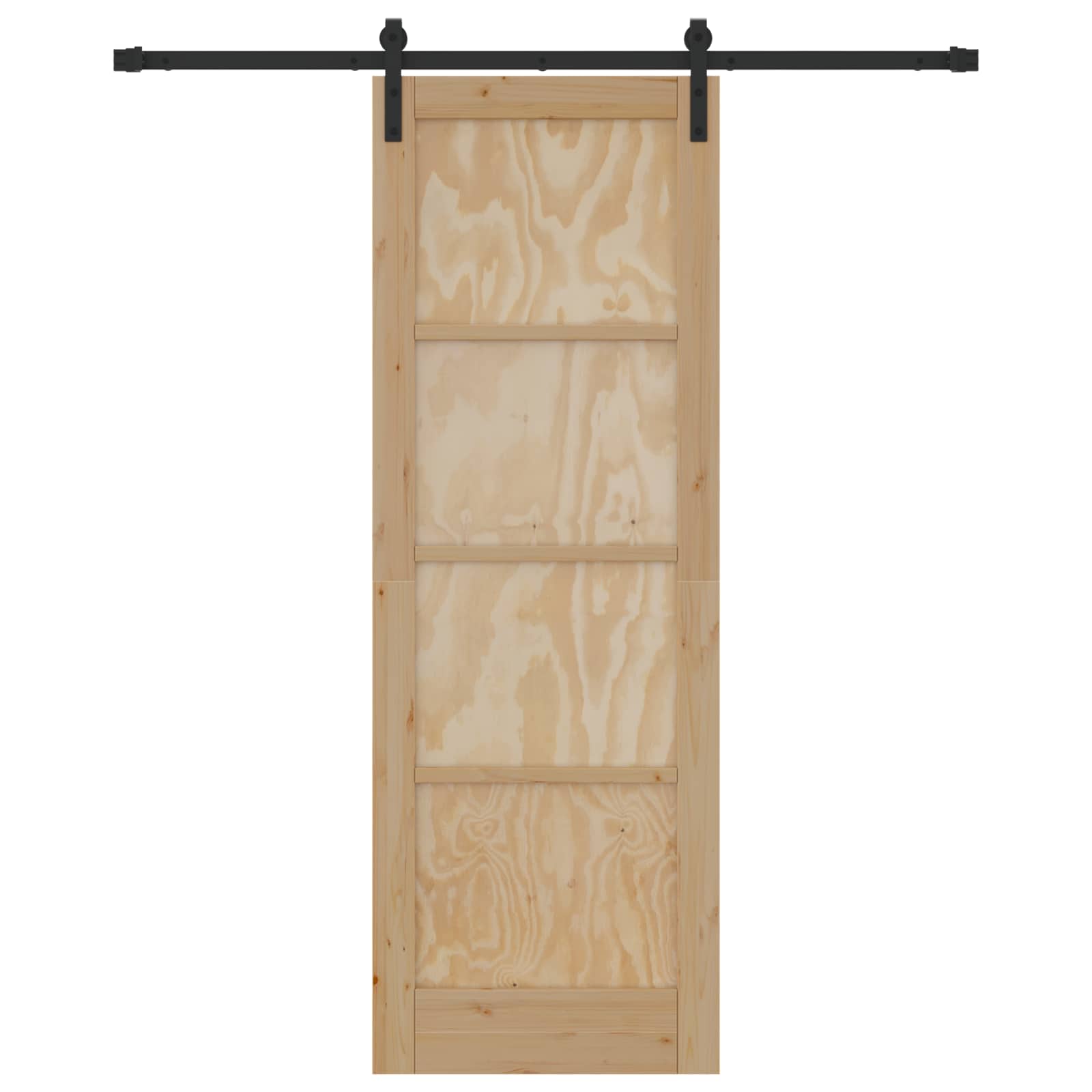 Schuifdeur Naturel en Zwart 73,5 x 211 cm Massief grenenhout