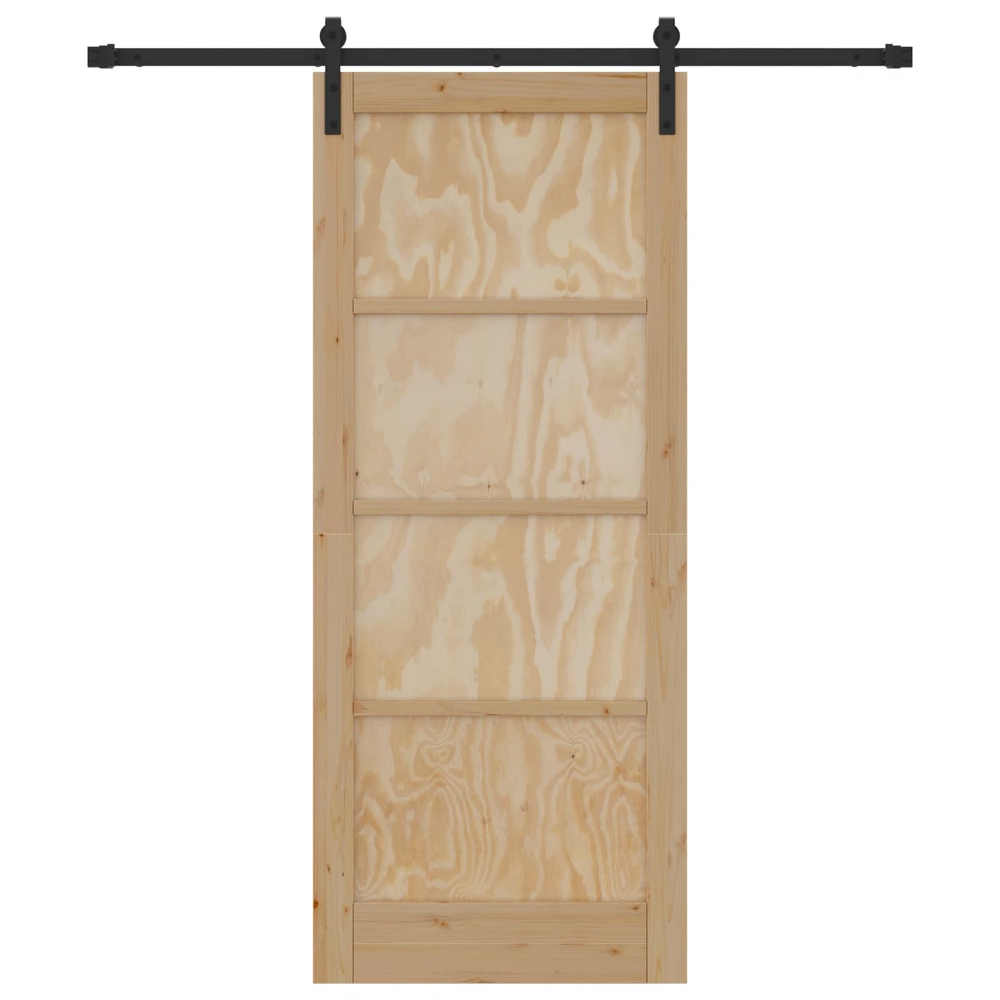Schuifdeur Naturel en Zwart 83 x 202 cm Massief grenenhout