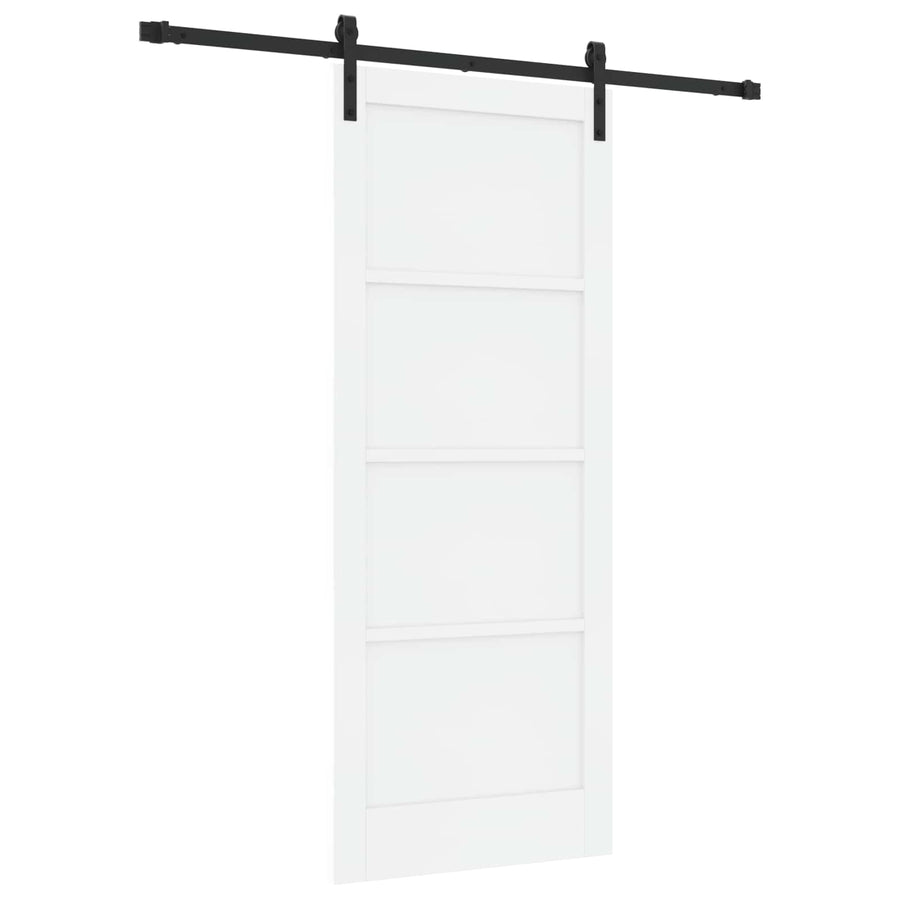 Schuifdeur Wit en zwart 83 x 202 cm Massief grenenhout