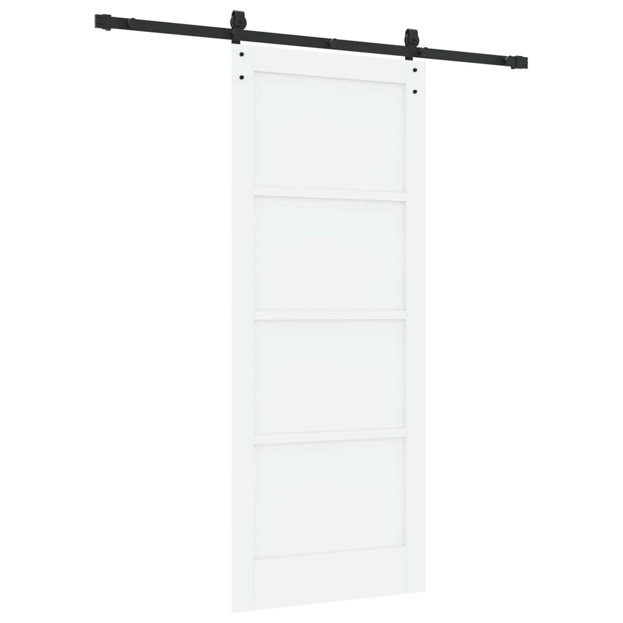 Schuifdeur Wit en zwart 83 x 202 cm Massief grenenhout