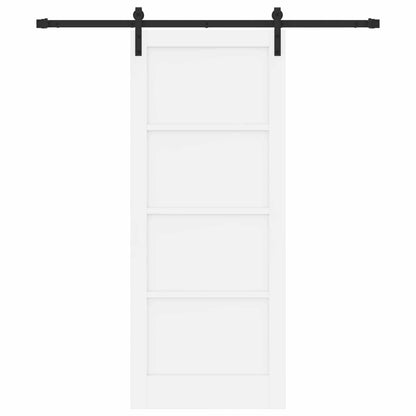 Schuifdeur Wit en zwart 83 x 202 cm Massief grenenhout