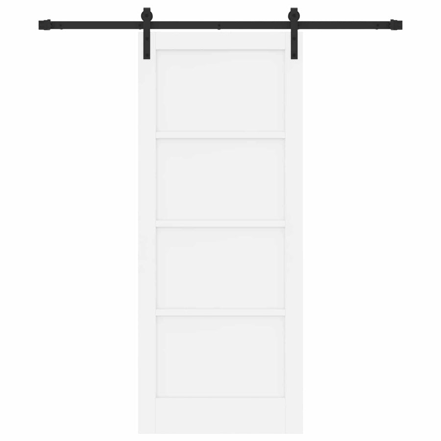 Schuifdeur Wit en zwart 83 x 202 cm Massief grenenhout