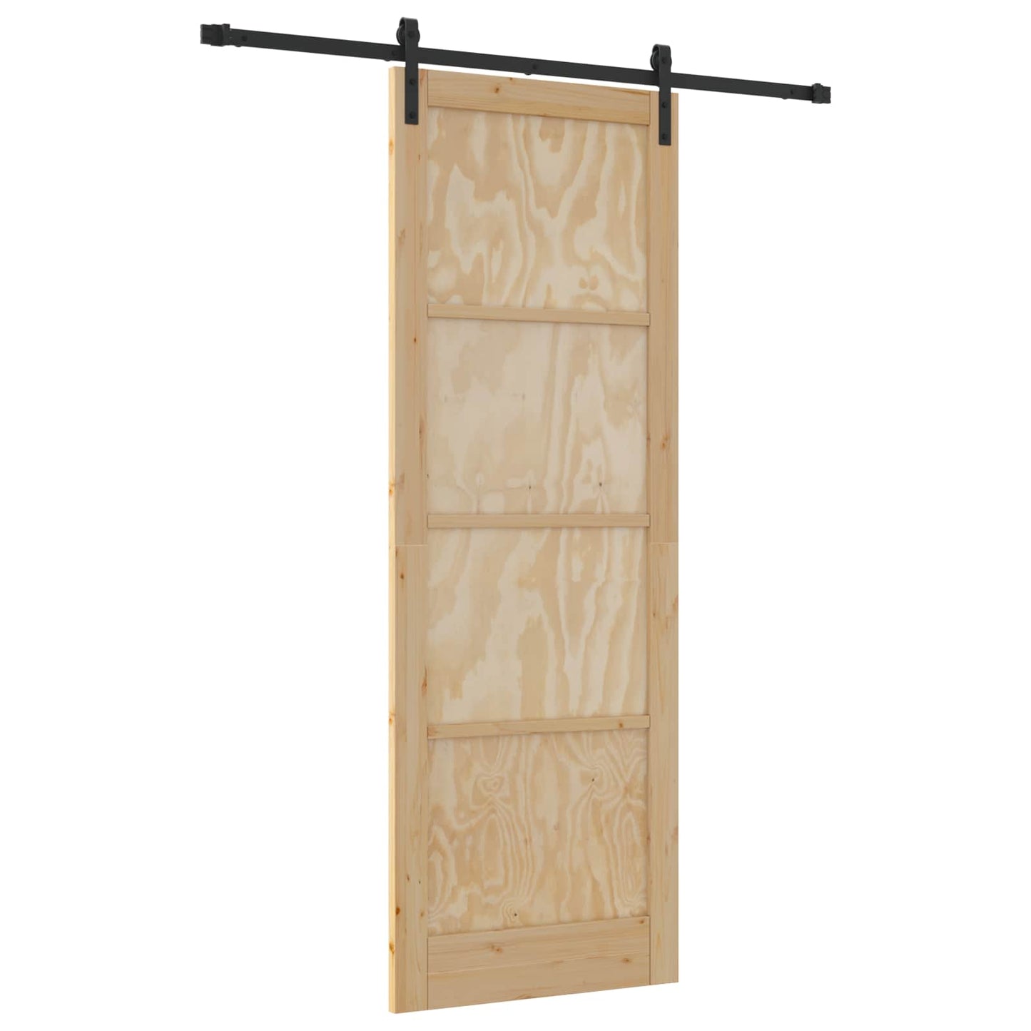 Schuifdeur Naturel en Zwart 83 x 232 cm Massief grenenhout