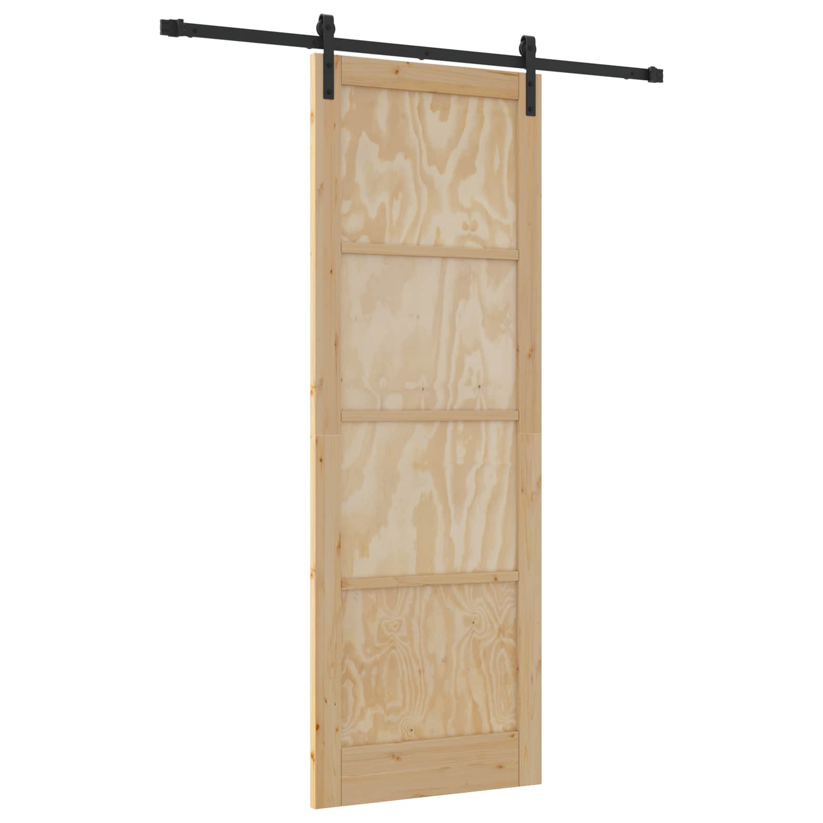 Schuifdeur Naturel en Zwart 83 x 232 cm Massief grenenhout