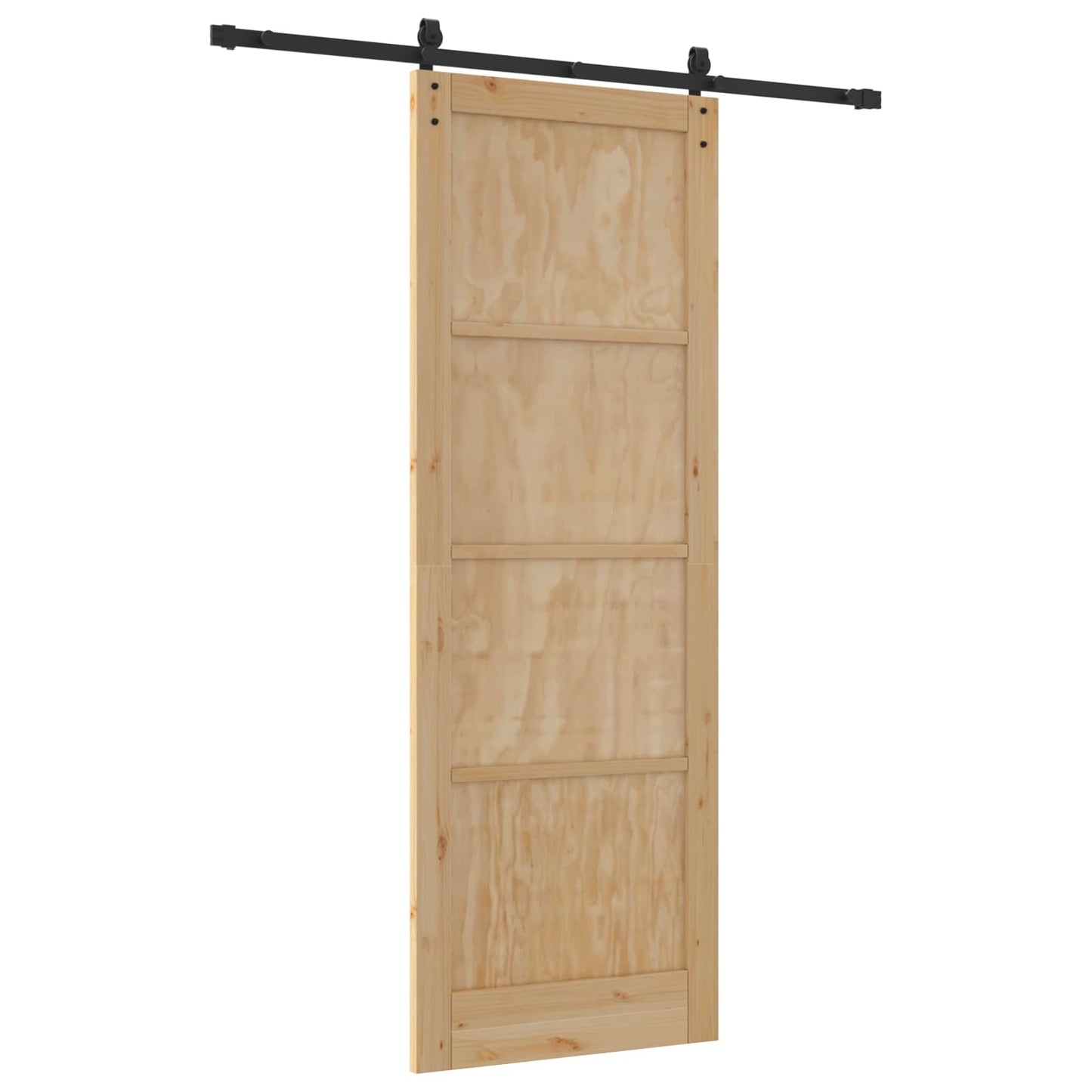 Schuifdeur Naturel en Zwart 83 x 232 cm Massief grenenhout