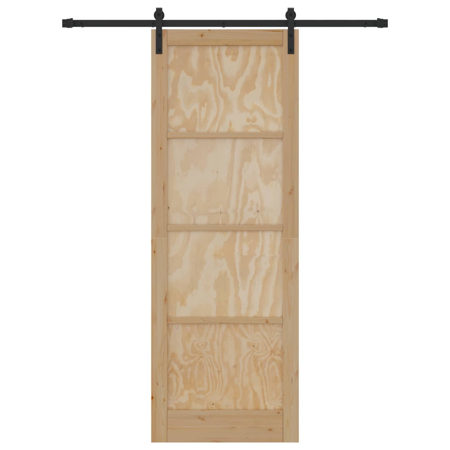 Schuifdeur Naturel en Zwart 83 x 232 cm Massief grenenhout
