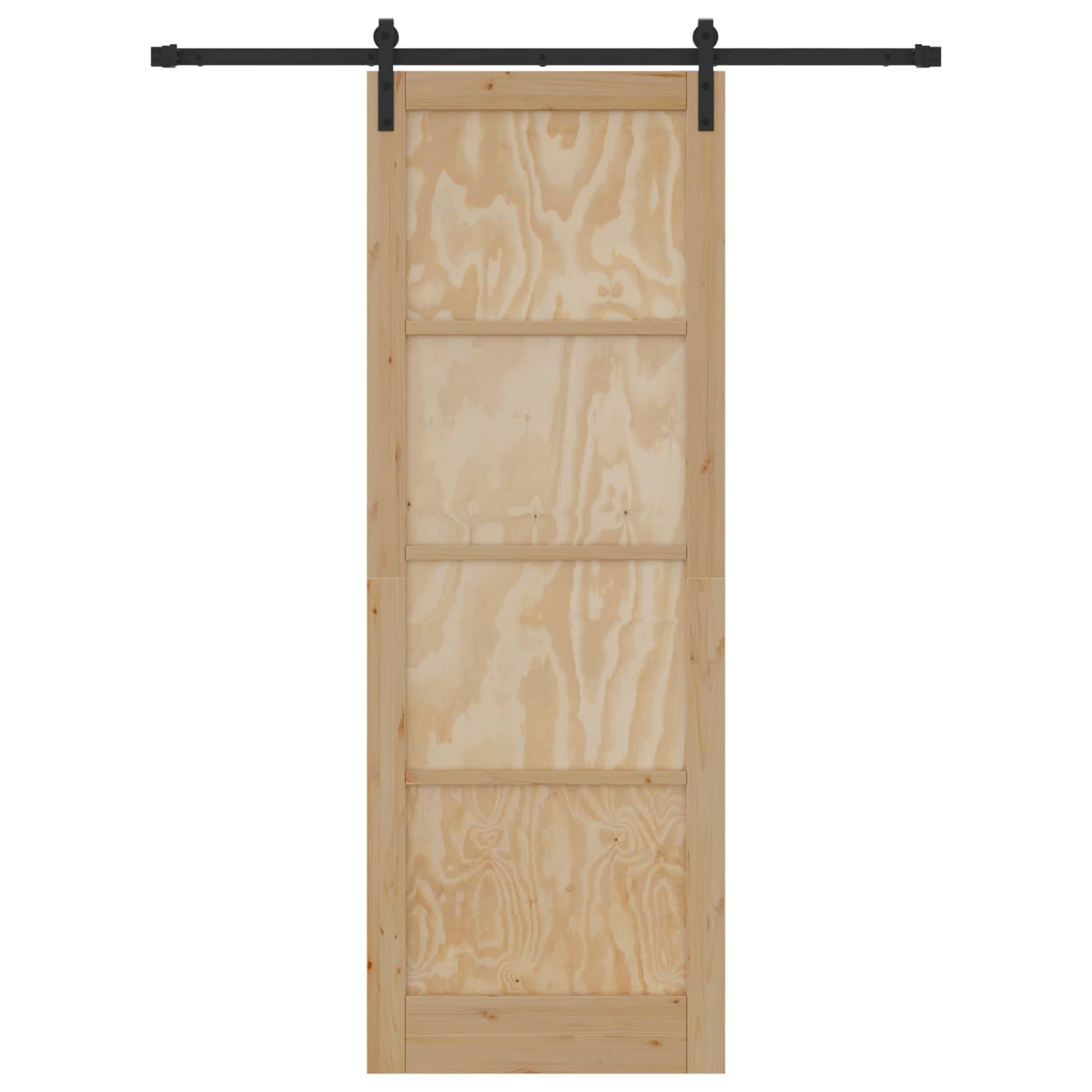Schuifdeur Naturel en Zwart 83 x 232 cm Massief grenenhout