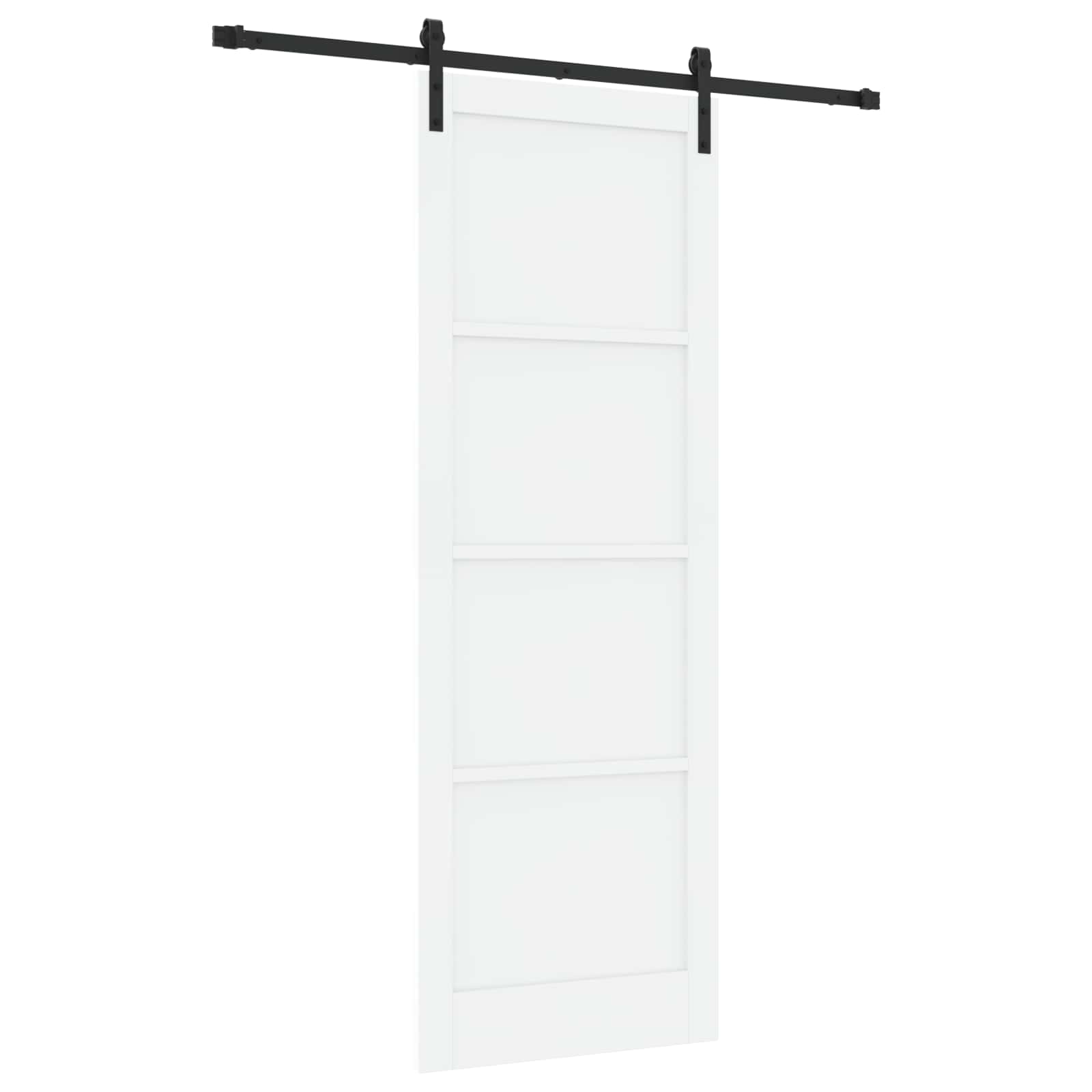 Schuifdeur Wit en zwart 83 x 232 cm Massief grenenhout