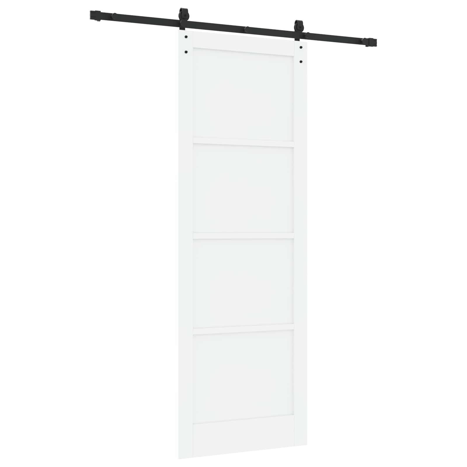 Schuifdeur Wit en zwart 83 x 232 cm Massief grenenhout