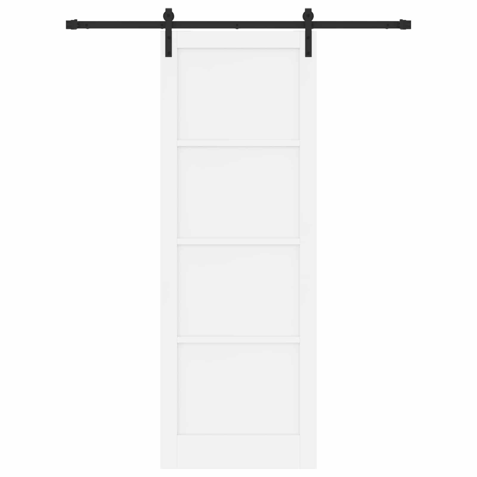 Schuifdeur Wit en zwart 83 x 232 cm Massief grenenhout