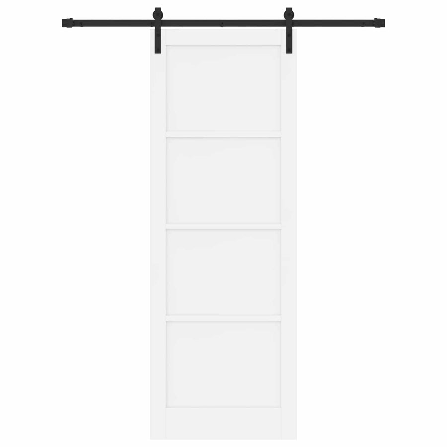 Schuifdeur Wit en zwart 83 x 232 cm Massief grenenhout