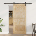 Schuifdeur Naturel en Zwart 86 x 198,5 cm Massief grenenhout
