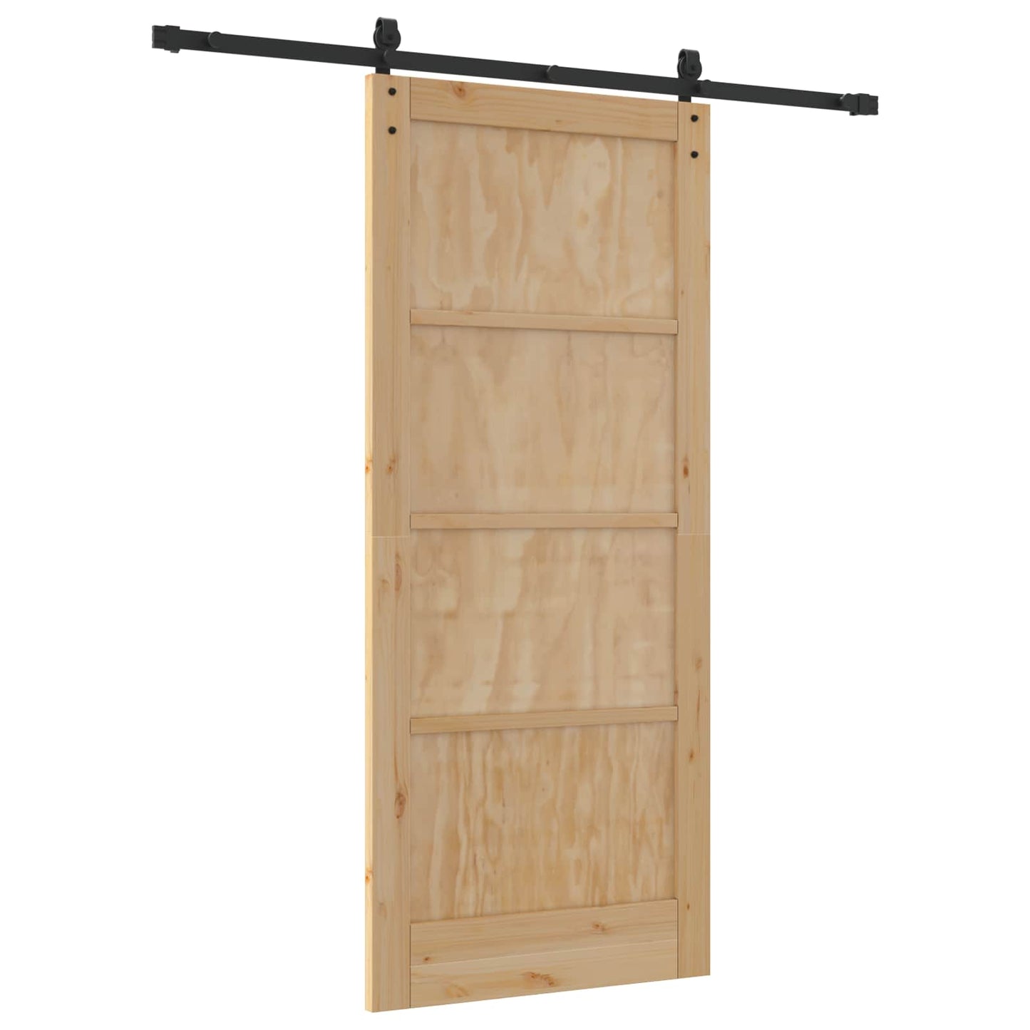 Schuifdeur Naturel en Zwart 86 x 198,5 cm Massief grenenhout