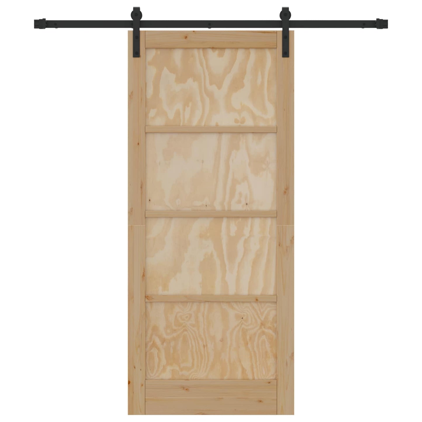 Schuifdeur Naturel en Zwart 86 x 198,5 cm Massief grenenhout