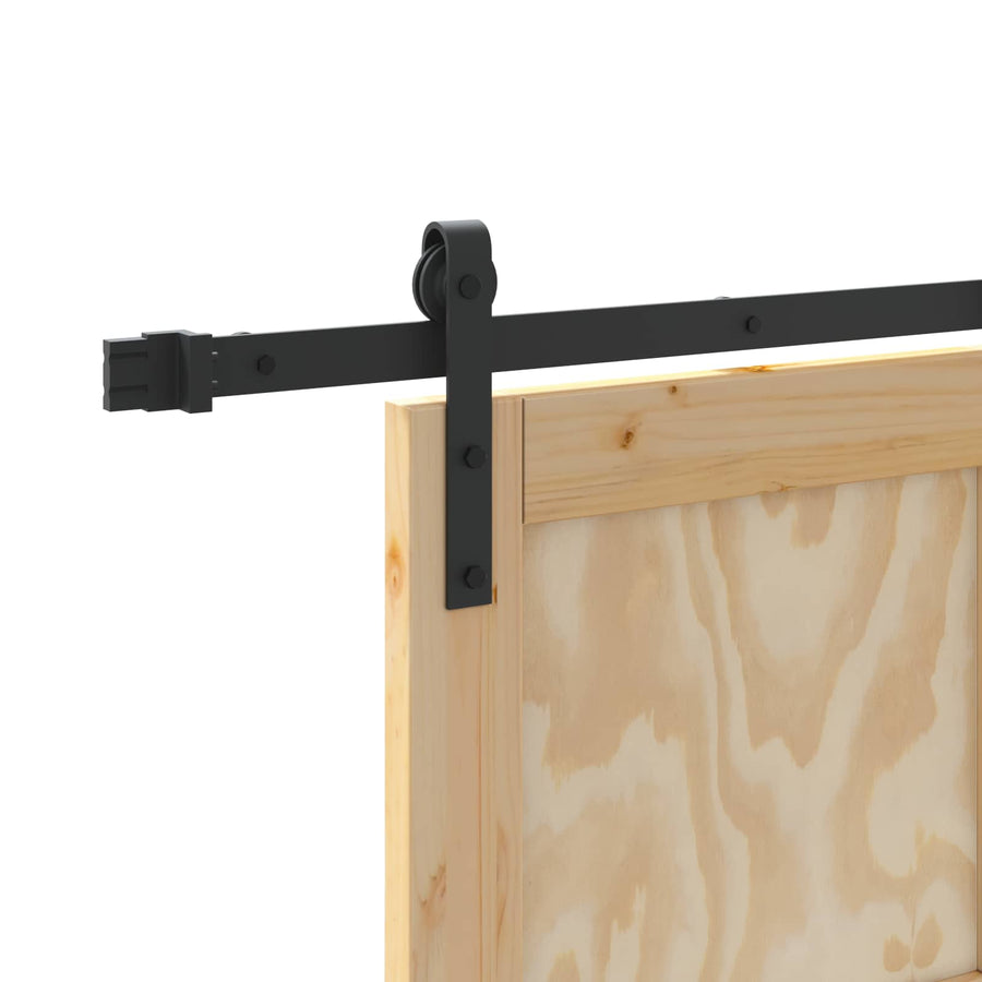 Schuifdeur Naturel en Zwart 86 x 211 cm Massief grenenhout