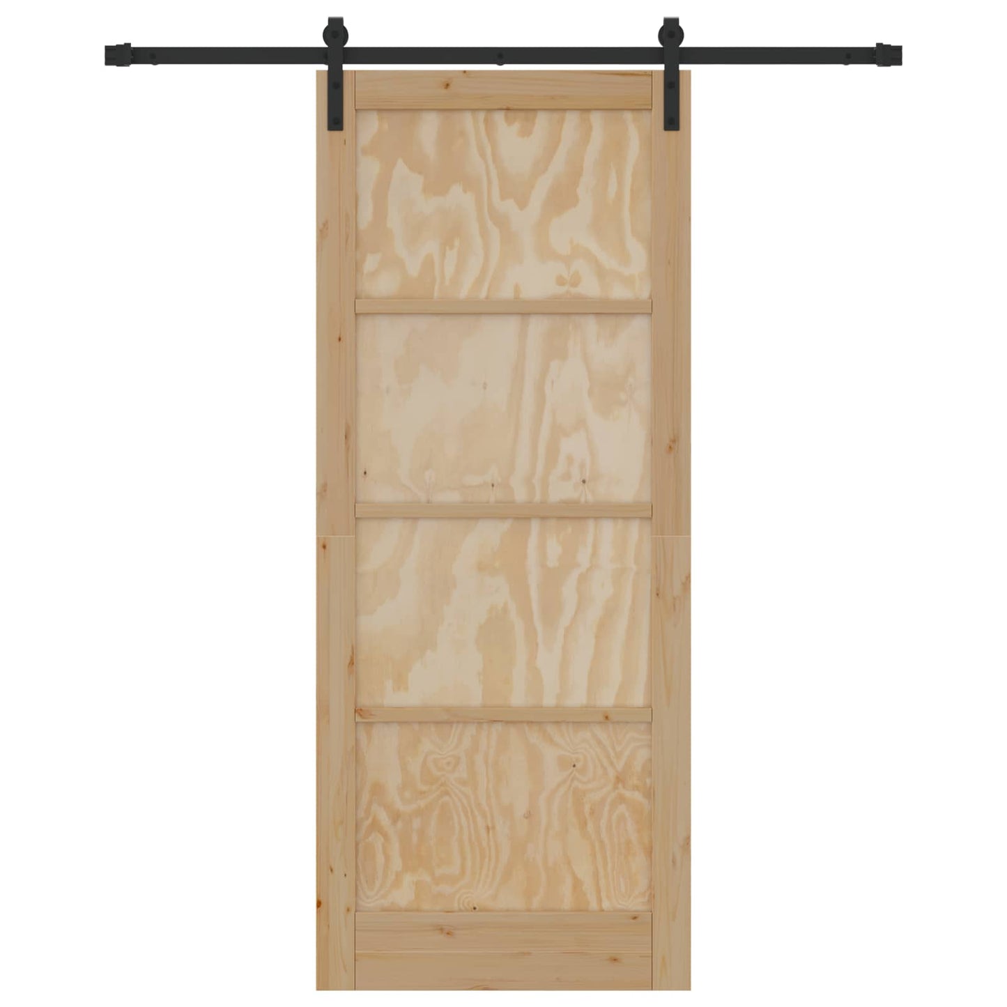 Schuifdeur Naturel en Zwart 86 x 211 cm Massief grenenhout