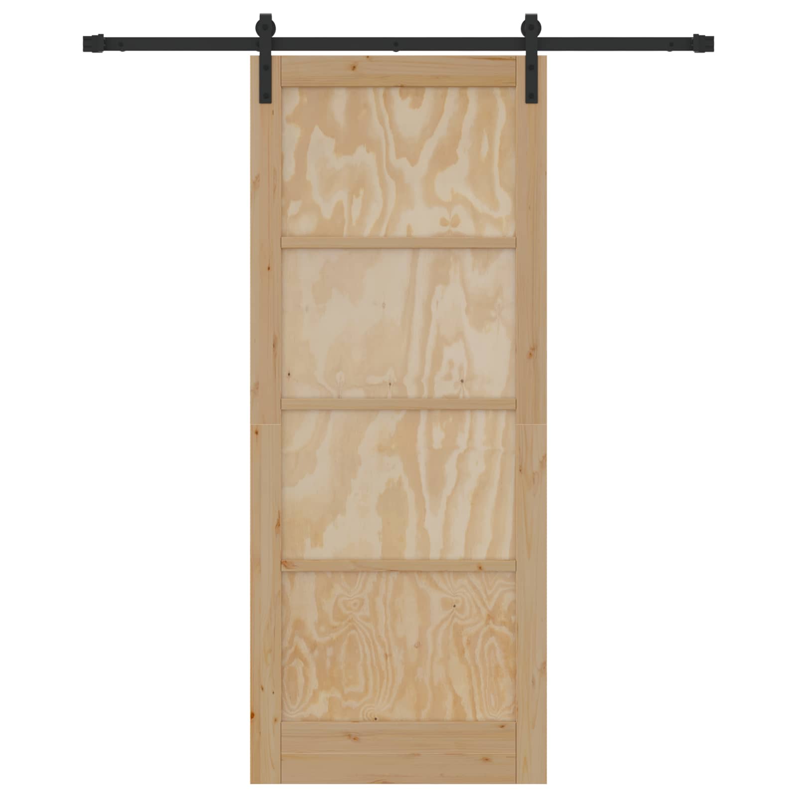 Schuifdeur Naturel en Zwart 86 x 211 cm Massief grenenhout