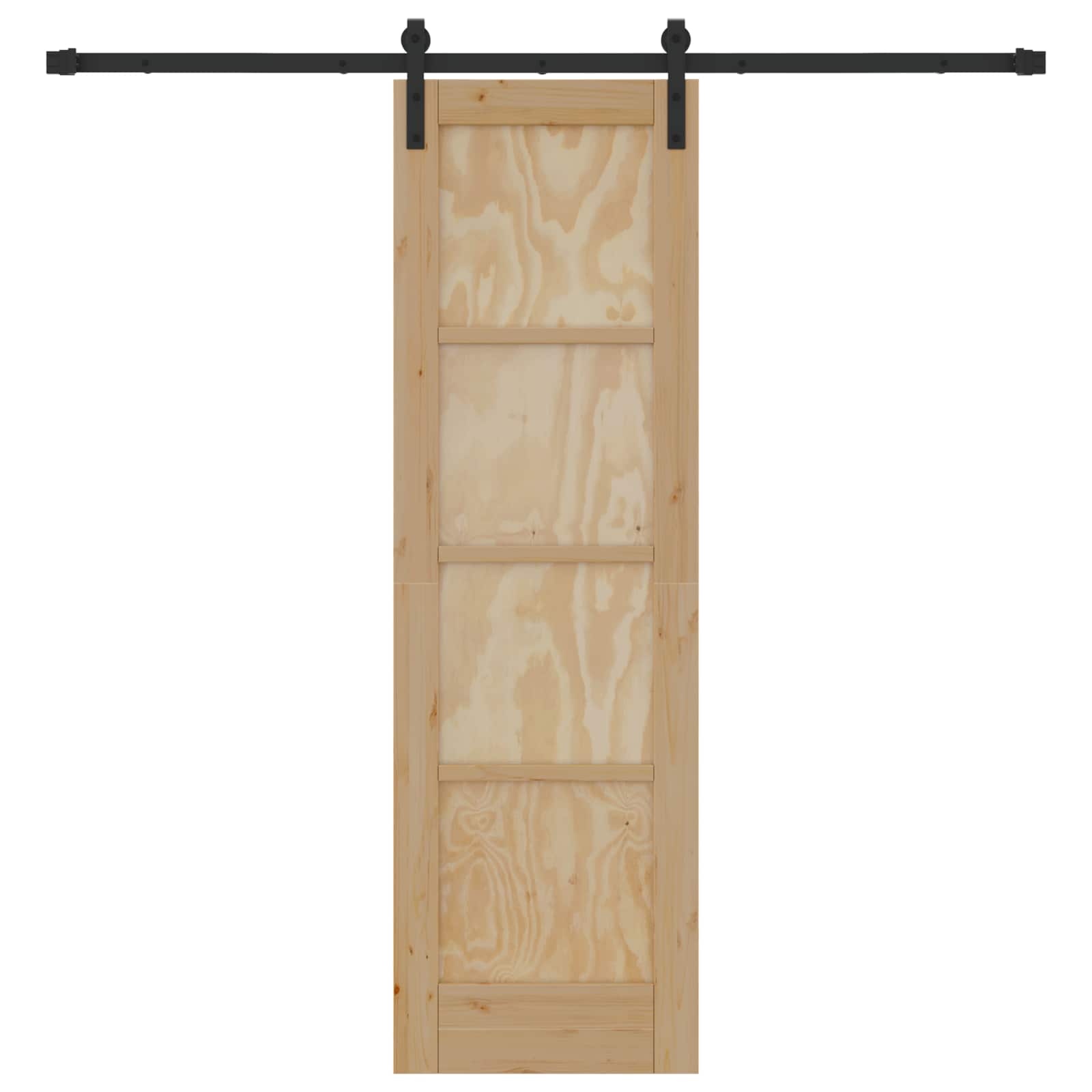 Schuifdeur Naturel en Zwart 61 x 198,5 cm Massief grenenhout