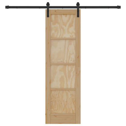 Schuifdeur Naturel en Zwart 61 x 198,5 cm Massief grenenhout