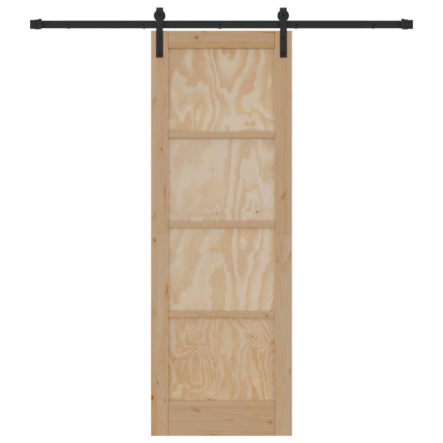 Schuifdeur Naturel en Zwart 73,5 x 211 cm Massief grenenhout