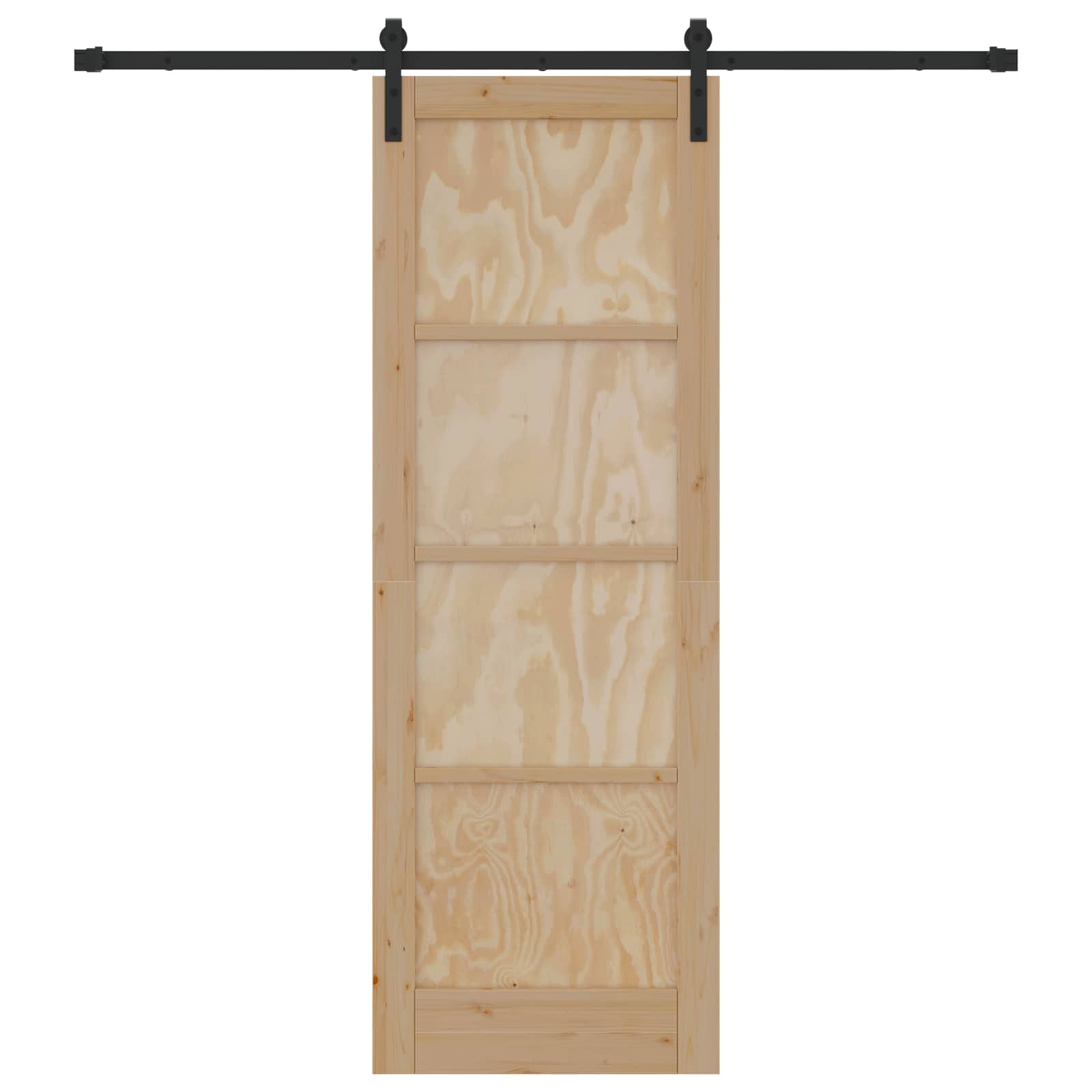 Schuifdeur Naturel en Zwart 73,5 x 211 cm Massief grenenhout
