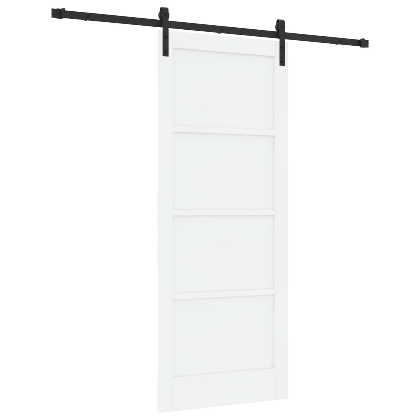 Schuifdeur Wit en zwart 83 x 202 cm Massief grenenhout