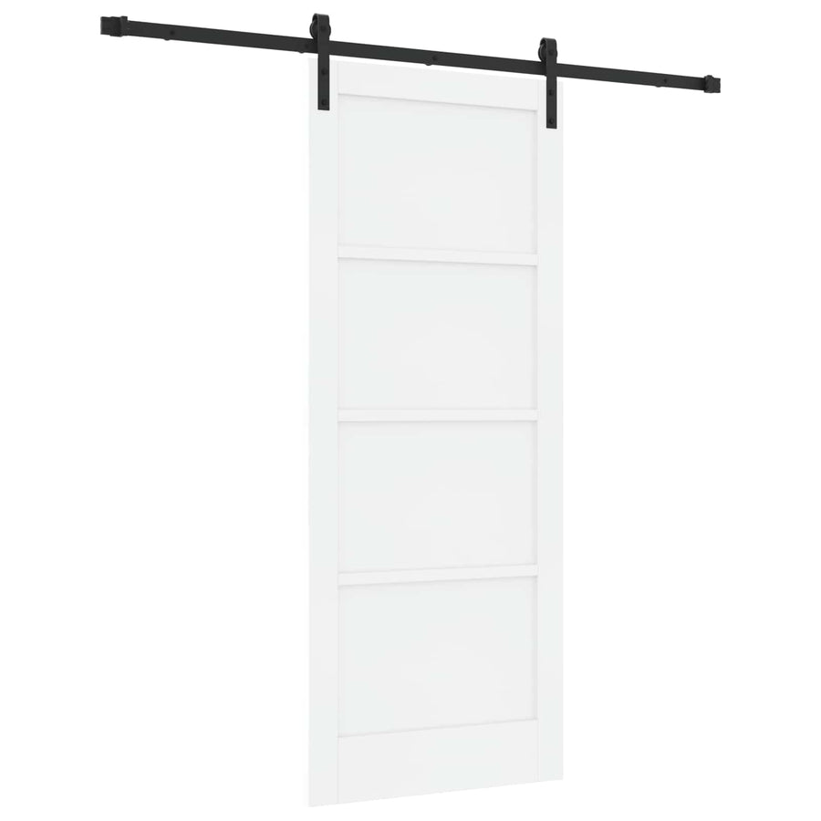 Schuifdeur Wit en zwart 83 x 202 cm Massief grenenhout