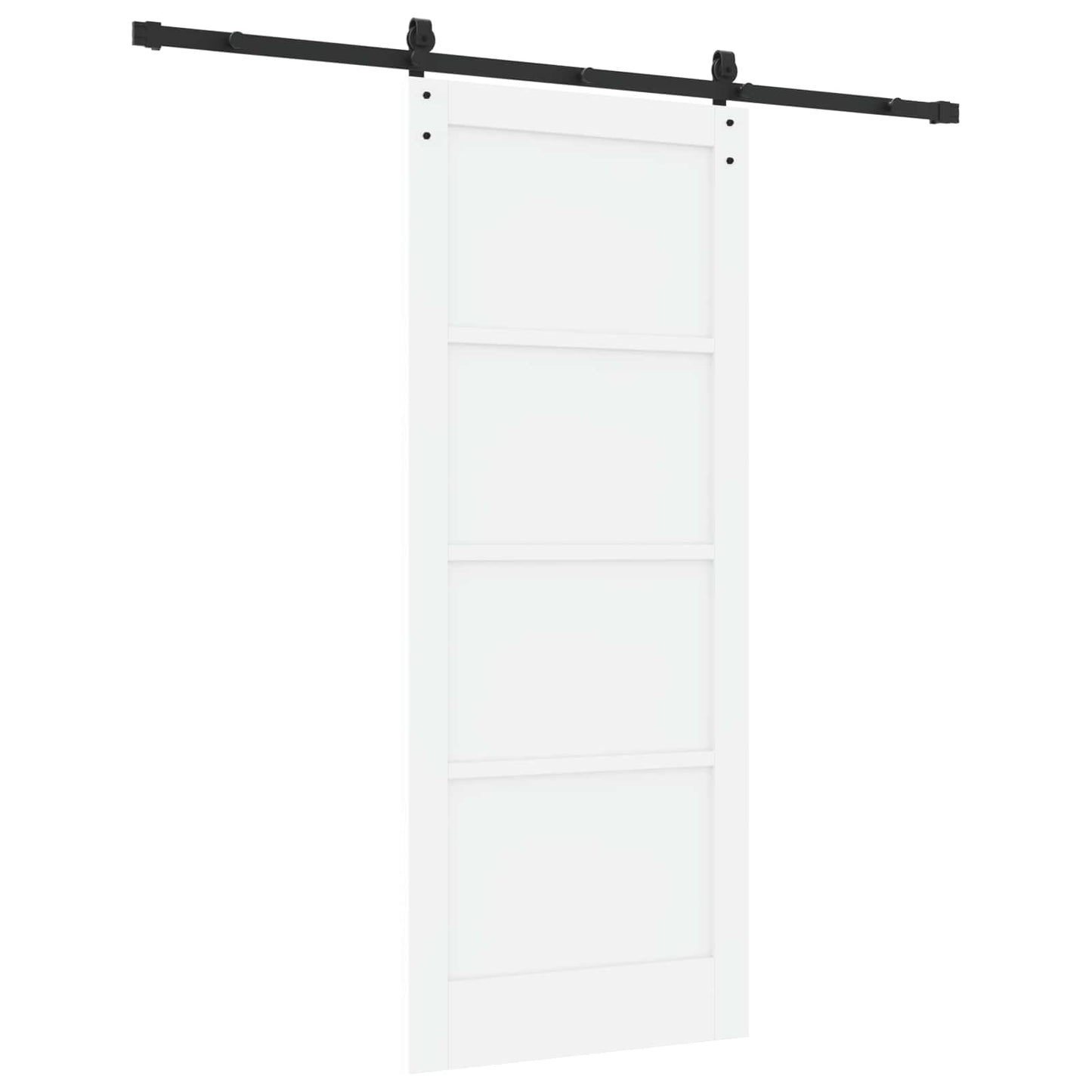 Schuifdeur Wit en zwart 83 x 202 cm Massief grenenhout