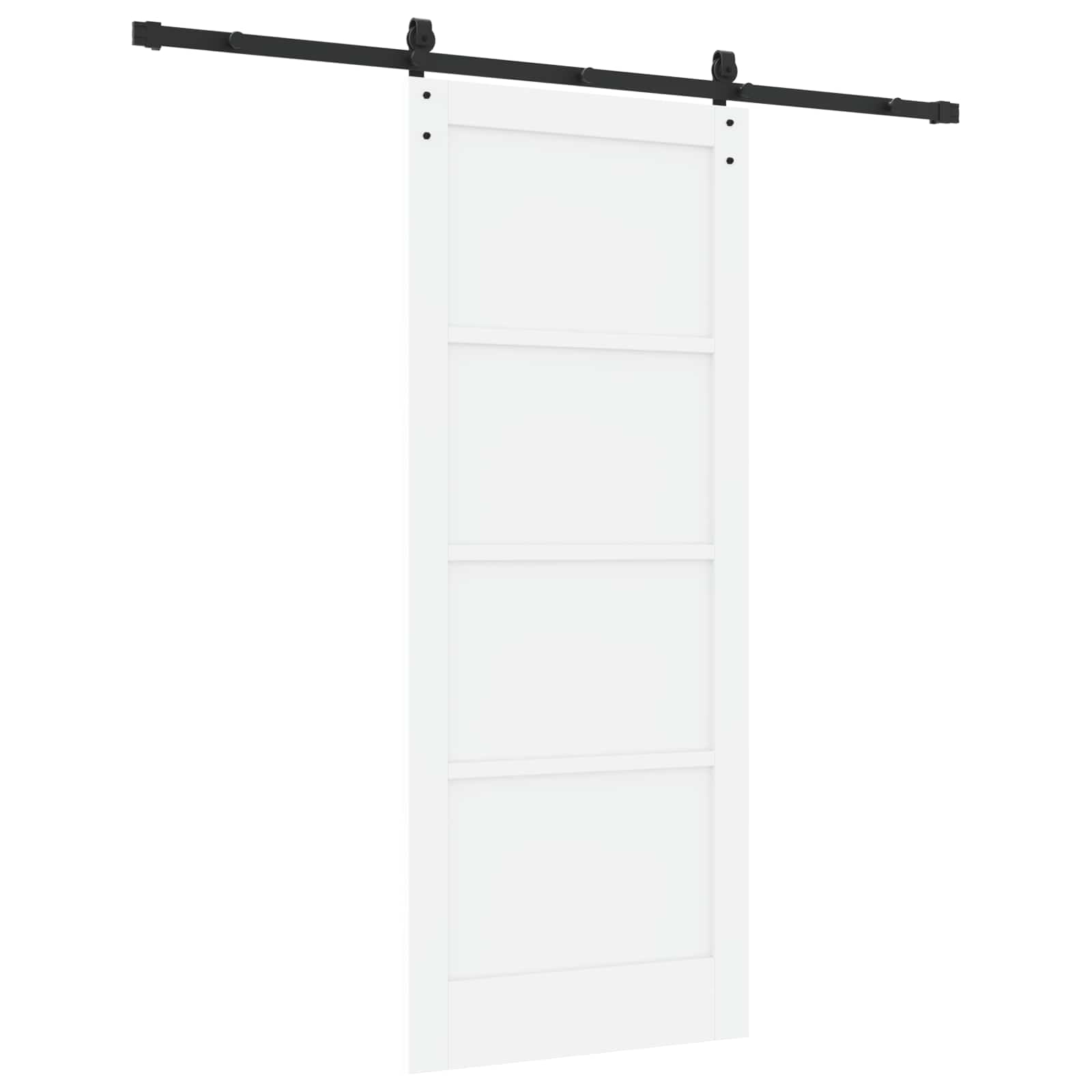 Schuifdeur Wit en zwart 83 x 202 cm Massief grenenhout