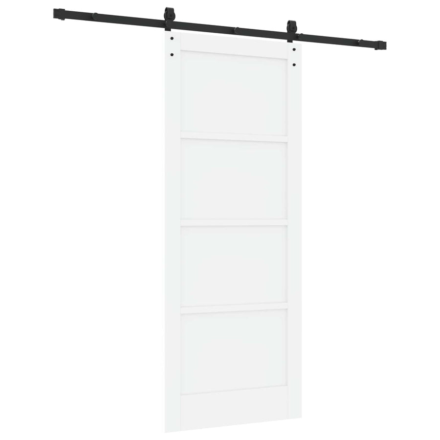 Schuifdeur Wit en zwart 83 x 202 cm Massief grenenhout
