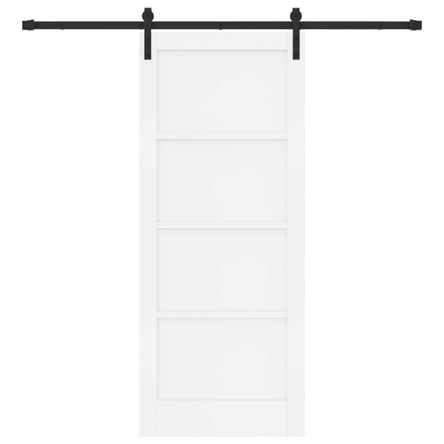 Schuifdeur Wit en zwart 83 x 202 cm Massief grenenhout