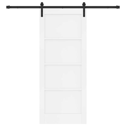 Schuifdeur Wit en zwart 83 x 202 cm Massief grenenhout
