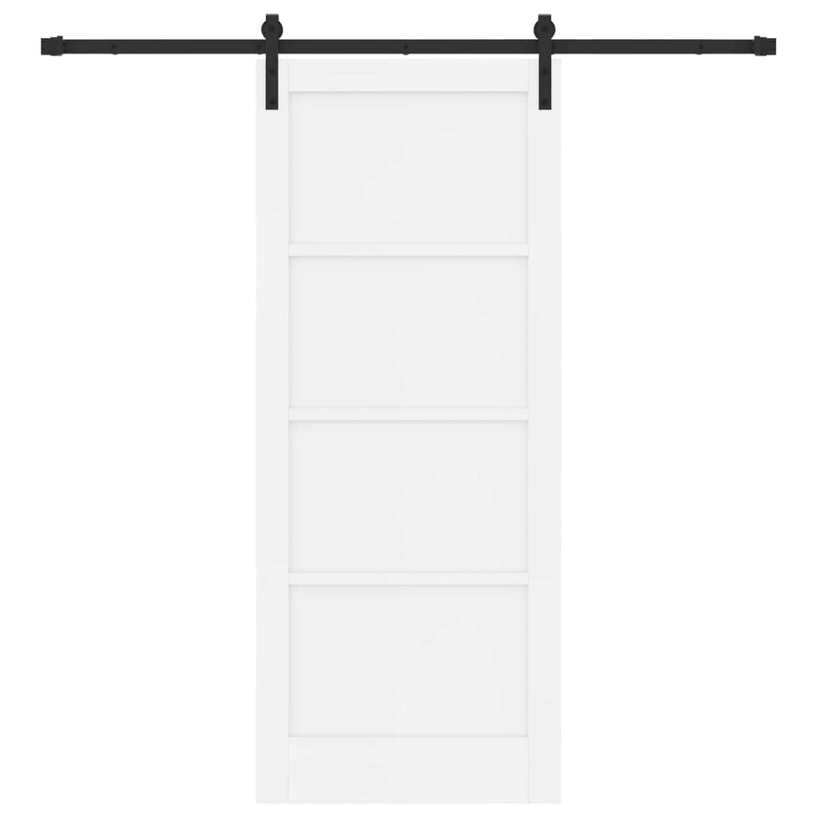 Schuifdeur Wit en zwart 83 x 202 cm Massief grenenhout