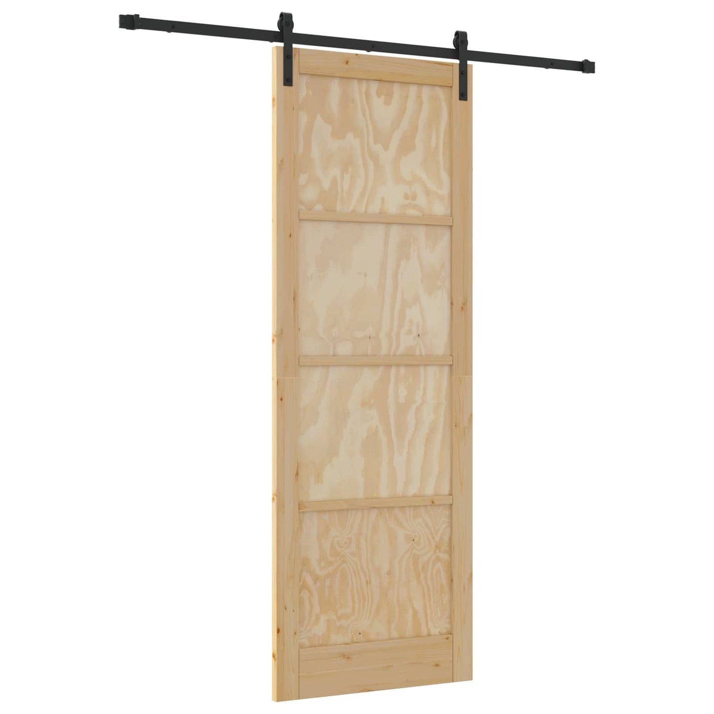Schuifdeur Naturel en Zwart 83 x 232 cm Massief grenenhout