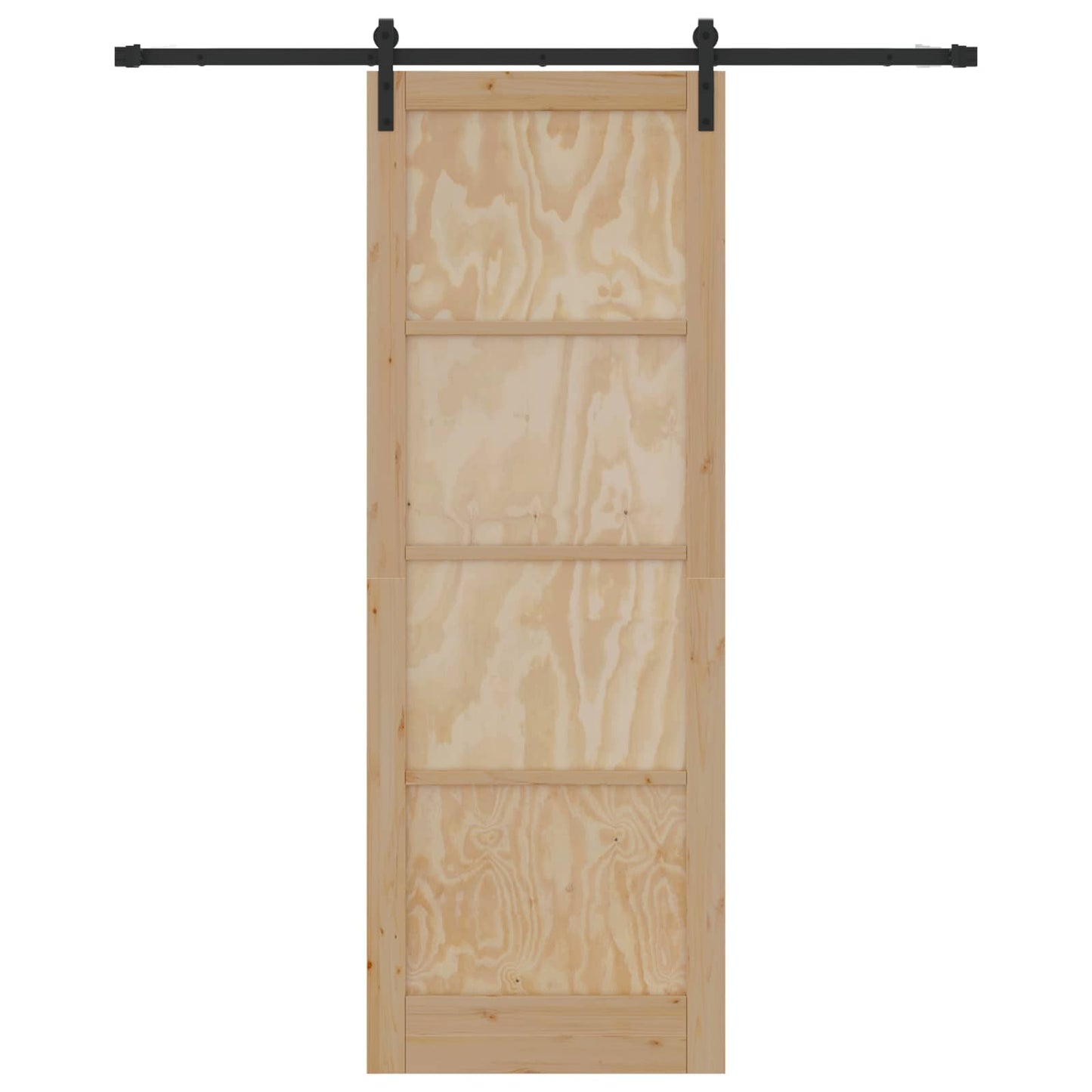 Schuifdeur Naturel en Zwart 83 x 232 cm Massief grenenhout