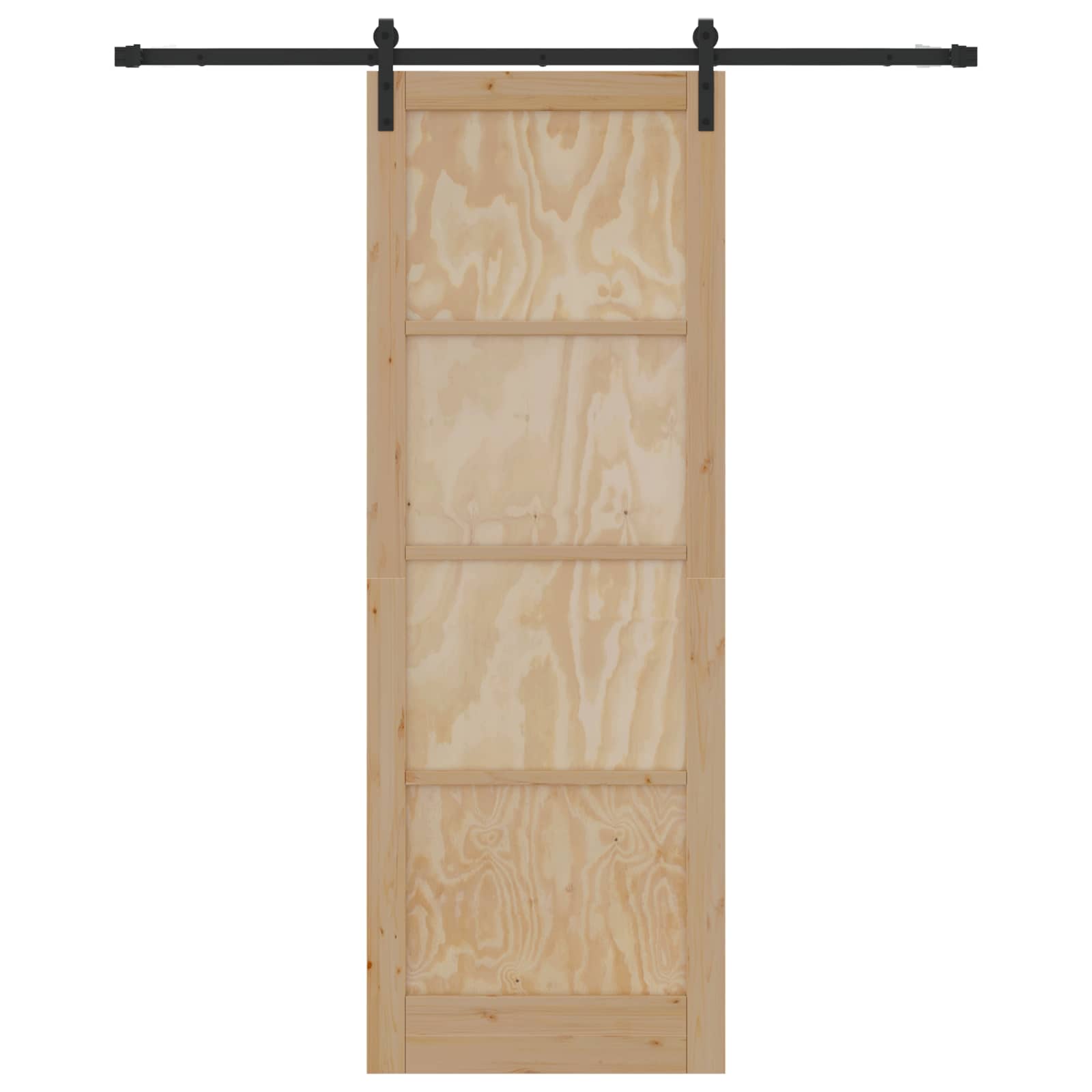 Schuifdeur Naturel en Zwart 83 x 232 cm Massief grenenhout