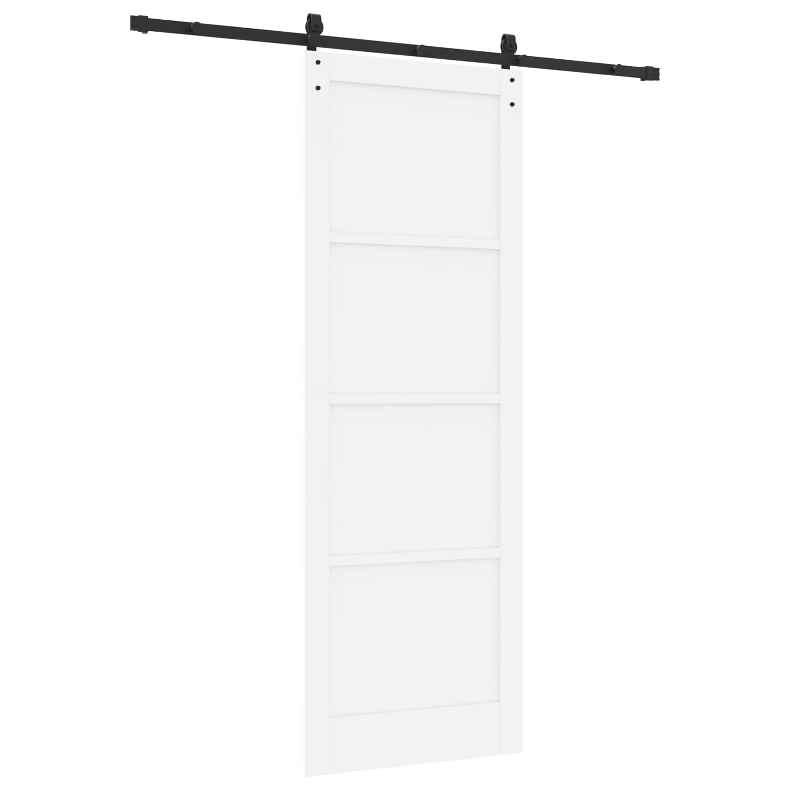 Schuifdeur Wit en zwart 83 x 232 cm Massief grenenhout