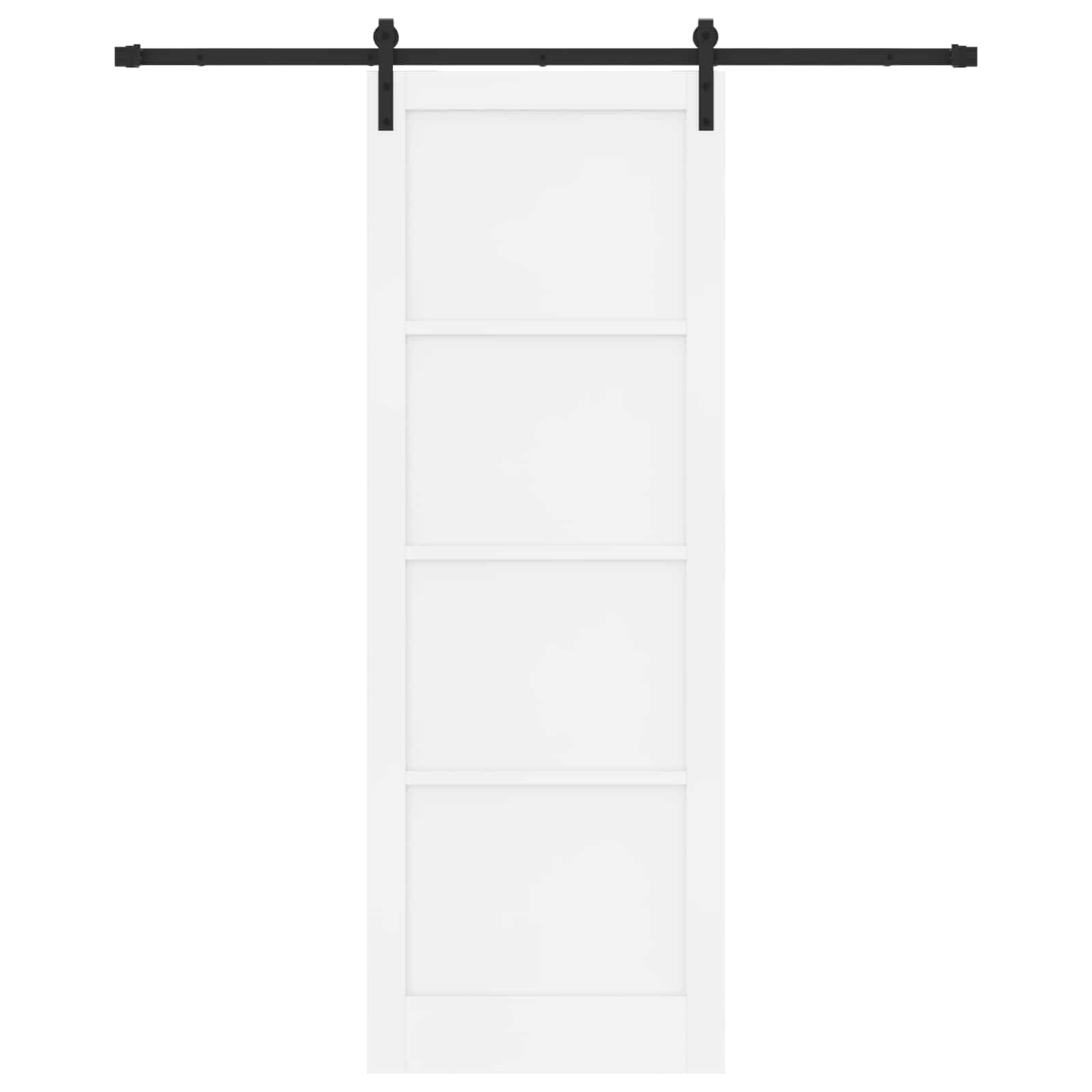 Schuifdeur Wit en zwart 83 x 232 cm Massief grenenhout