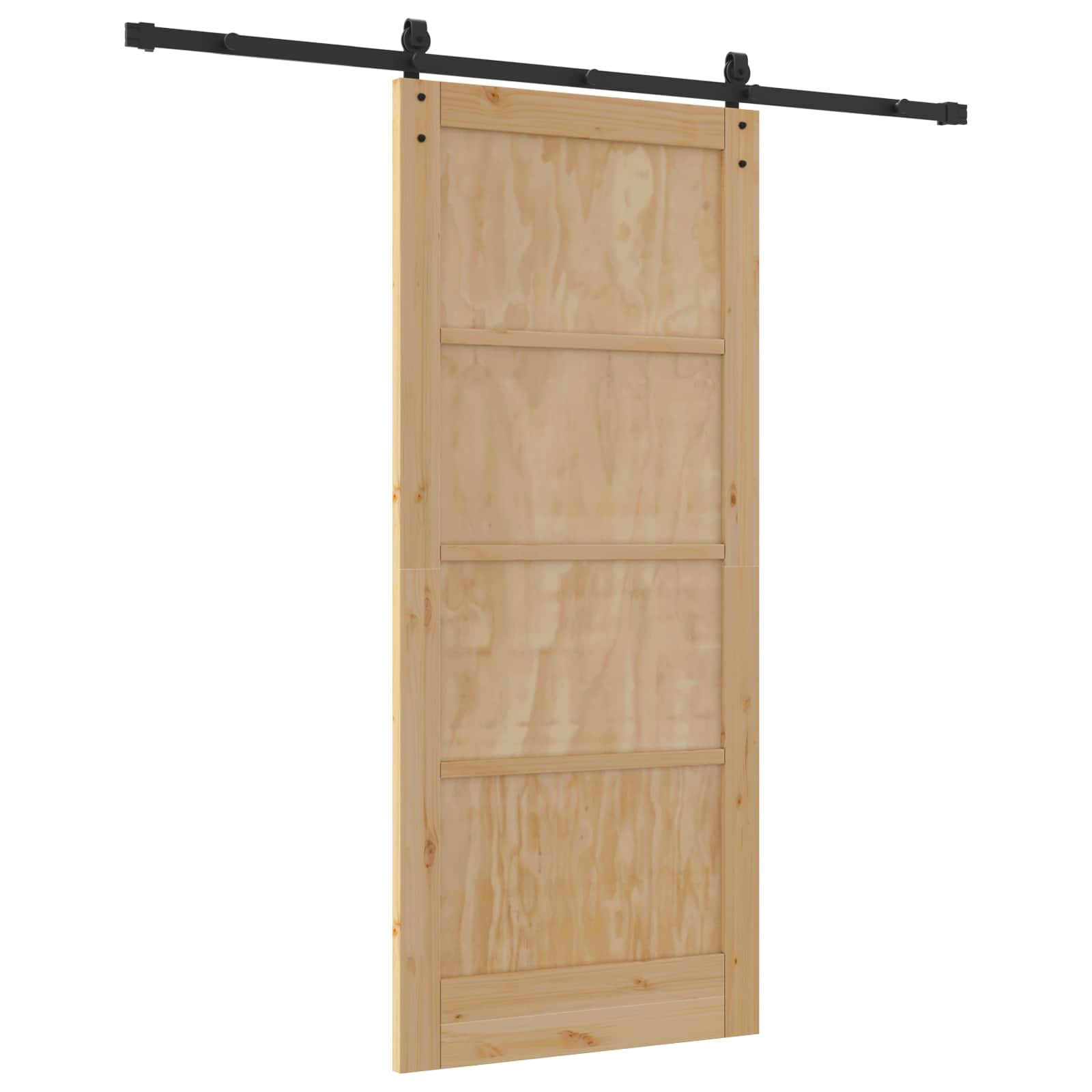 Schuifdeur Naturel en Zwart 86 x 198,5 cm Massief grenenhout