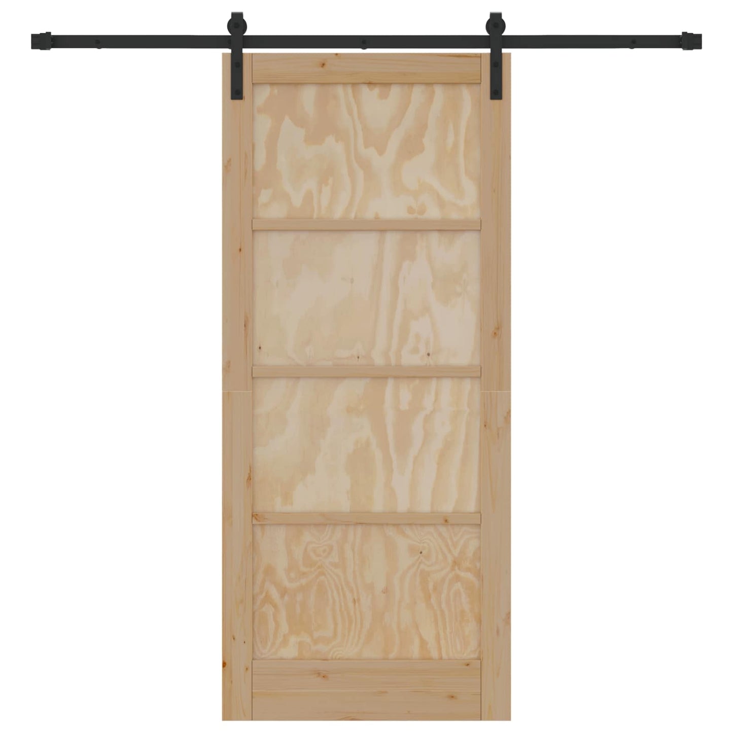 Schuifdeur Naturel en Zwart 86 x 198,5 cm Massief grenenhout