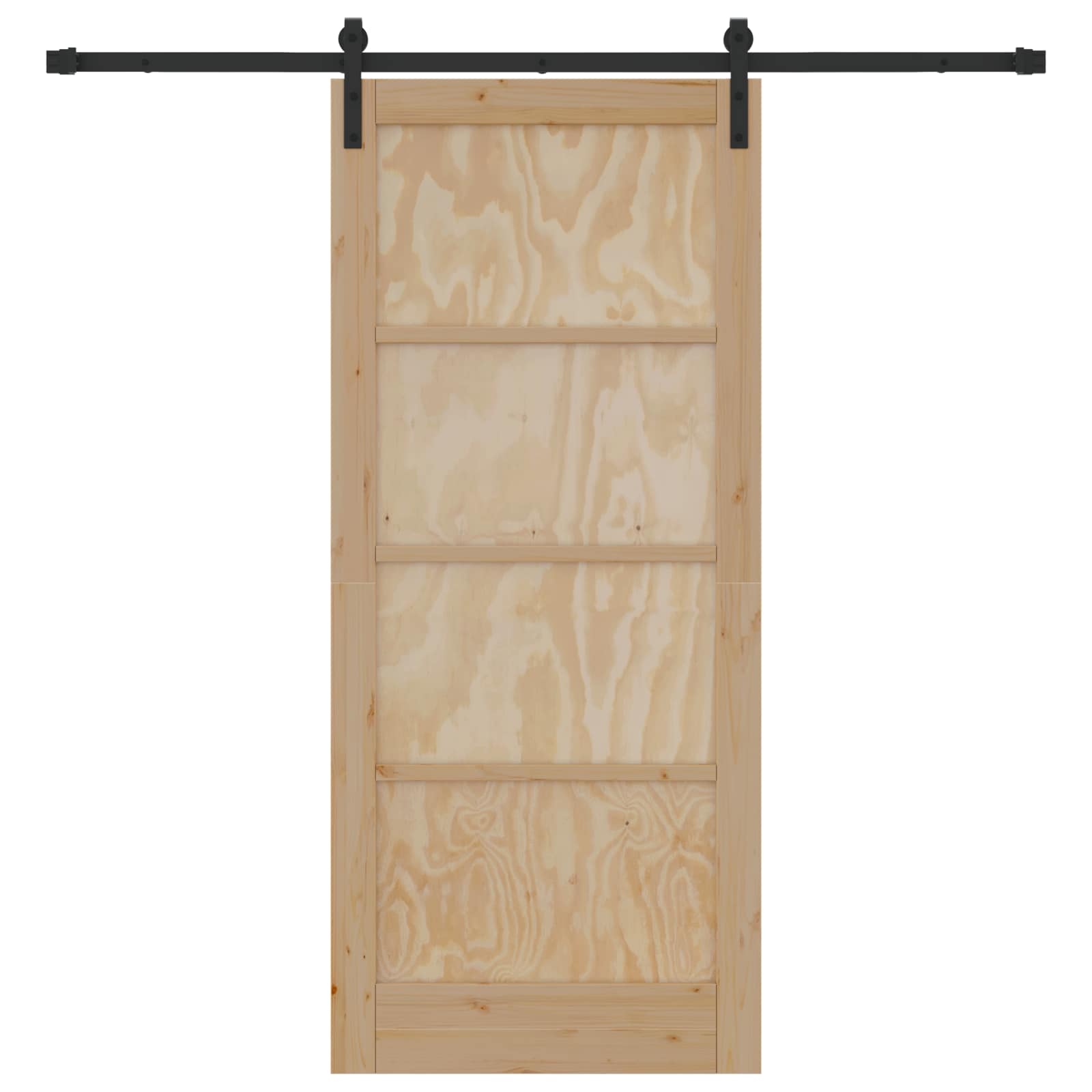 Schuifdeur Naturel en Zwart 86 x 198,5 cm Massief grenenhout