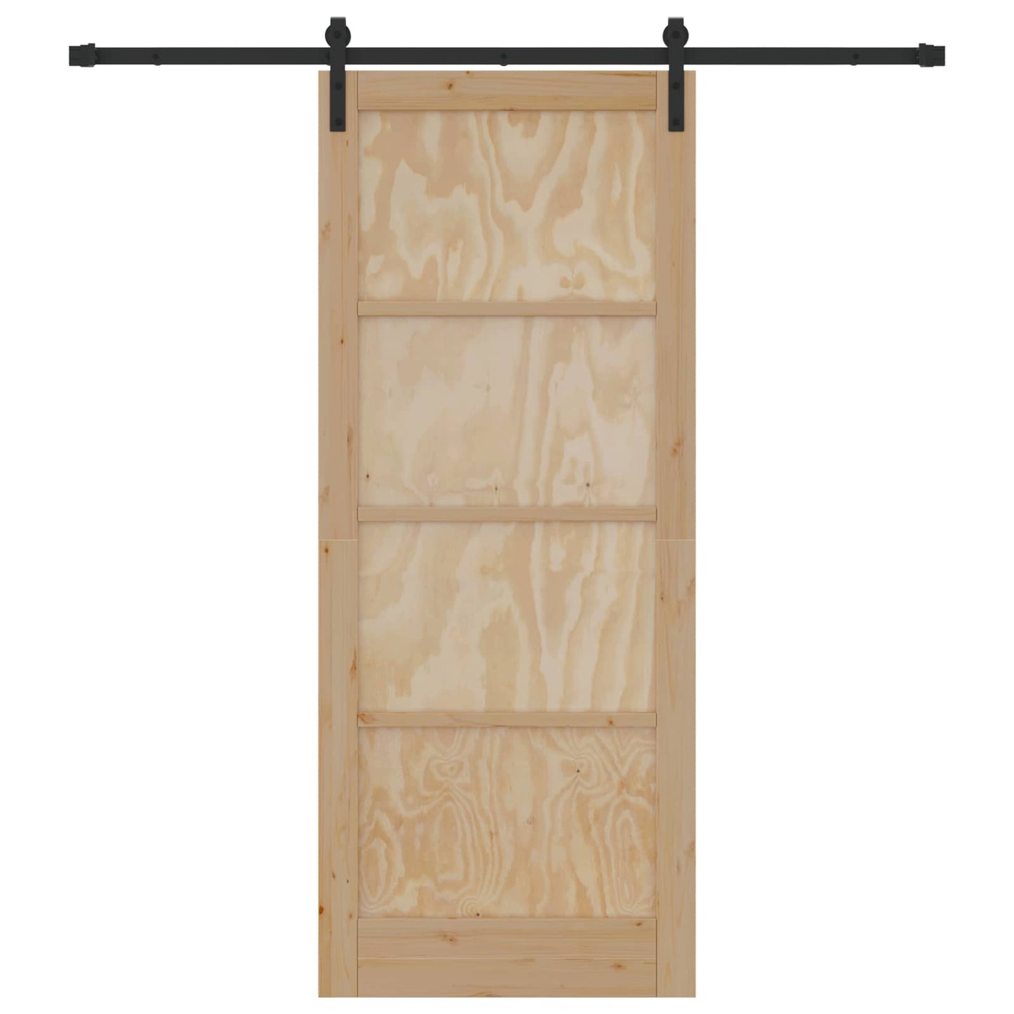 Schuifdeur Naturel en Zwart 86 x 211 cm Massief grenenhout
